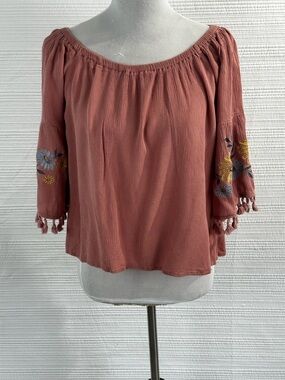 Endless Love Boho Peasant Top – Embroidered Floral Tassel Sleeve Cottagecore